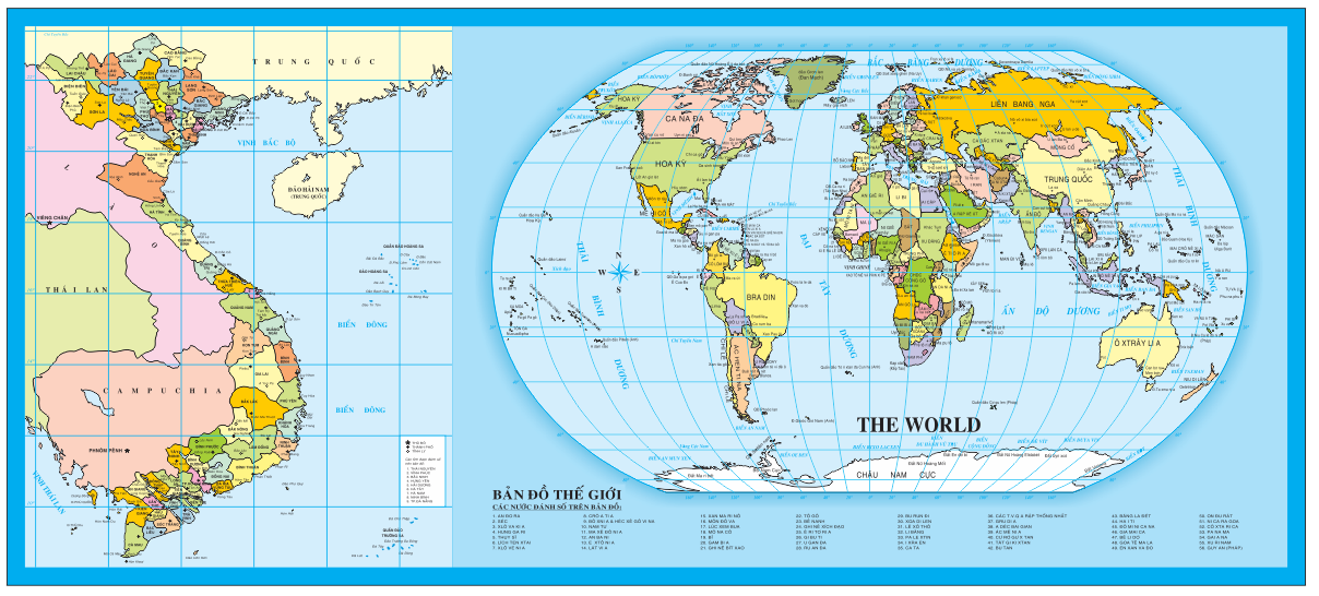 Nhận in bản đồ Việt nam & thế giới