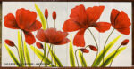 Tranh bộ vẽ sơn mài phong cách hiện đại Hoa Đỏ 5 Cánh -HD58