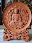 Đĩa gỗ để bàn – Phật adida -QT26