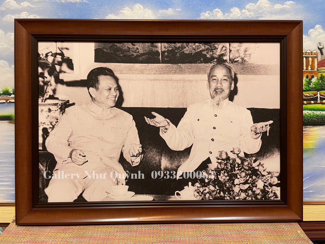 Tranh in, Chủ tịch Hồ Chí Minh & Hoàng thân Xu-pha-nu-vông – vn039