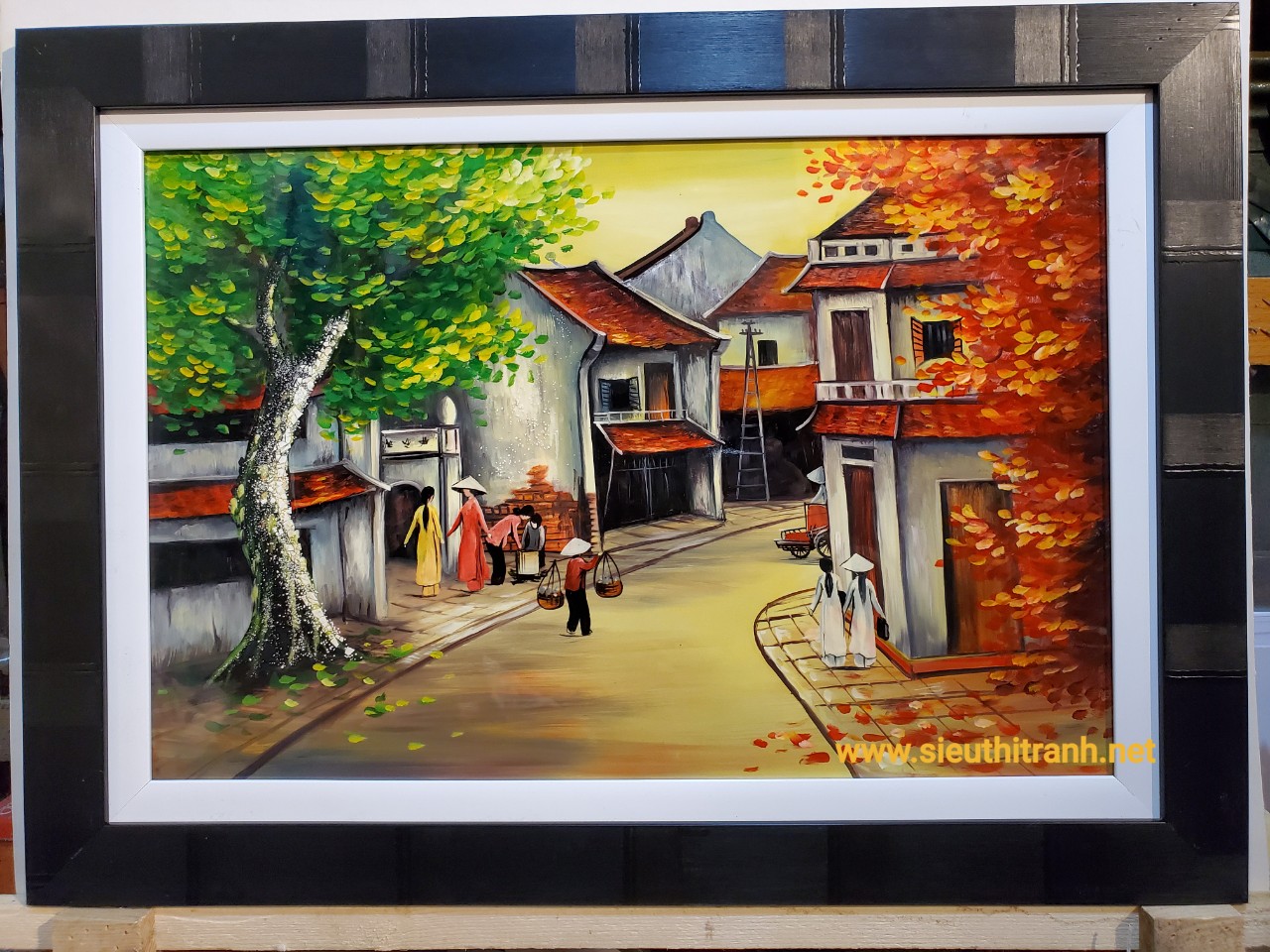 Beautiful female painter paints an ancient oil painting of Hanoi  YouTube