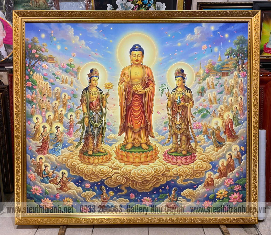 Tranh Phật Tam Thánh – IN220