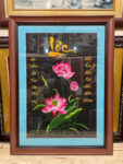 Tranh thư pháp thêu chữ lộc- F44